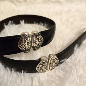 Brighton faux croc reversible black brown belt size medium